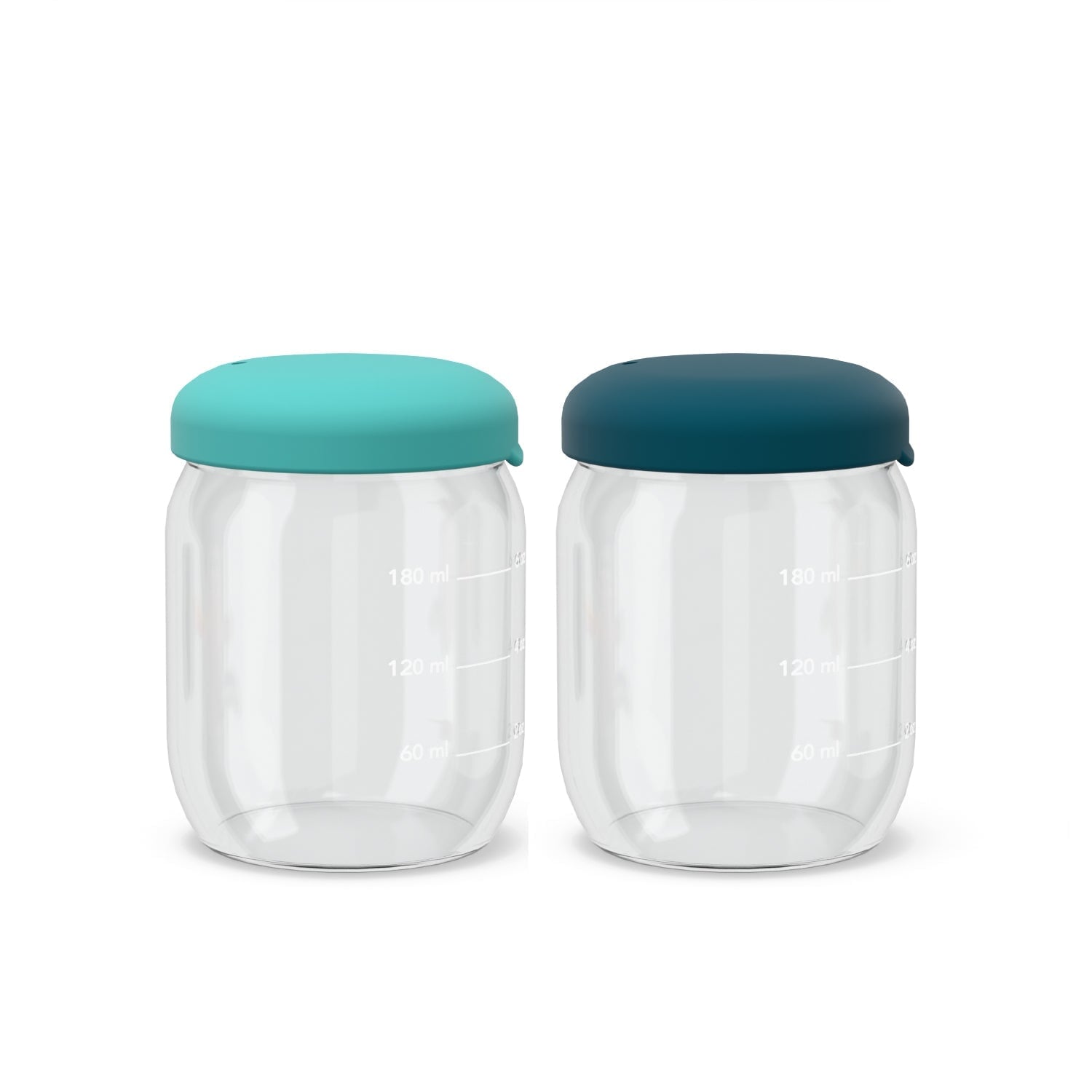 Food Storage Jar Set in Borosilicate Glass 6 oz - Blue Abyss / Lagoon