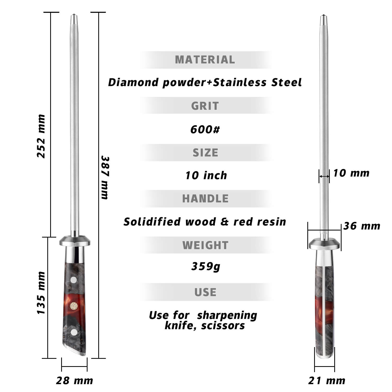 Inferuno 10" Honing Rod