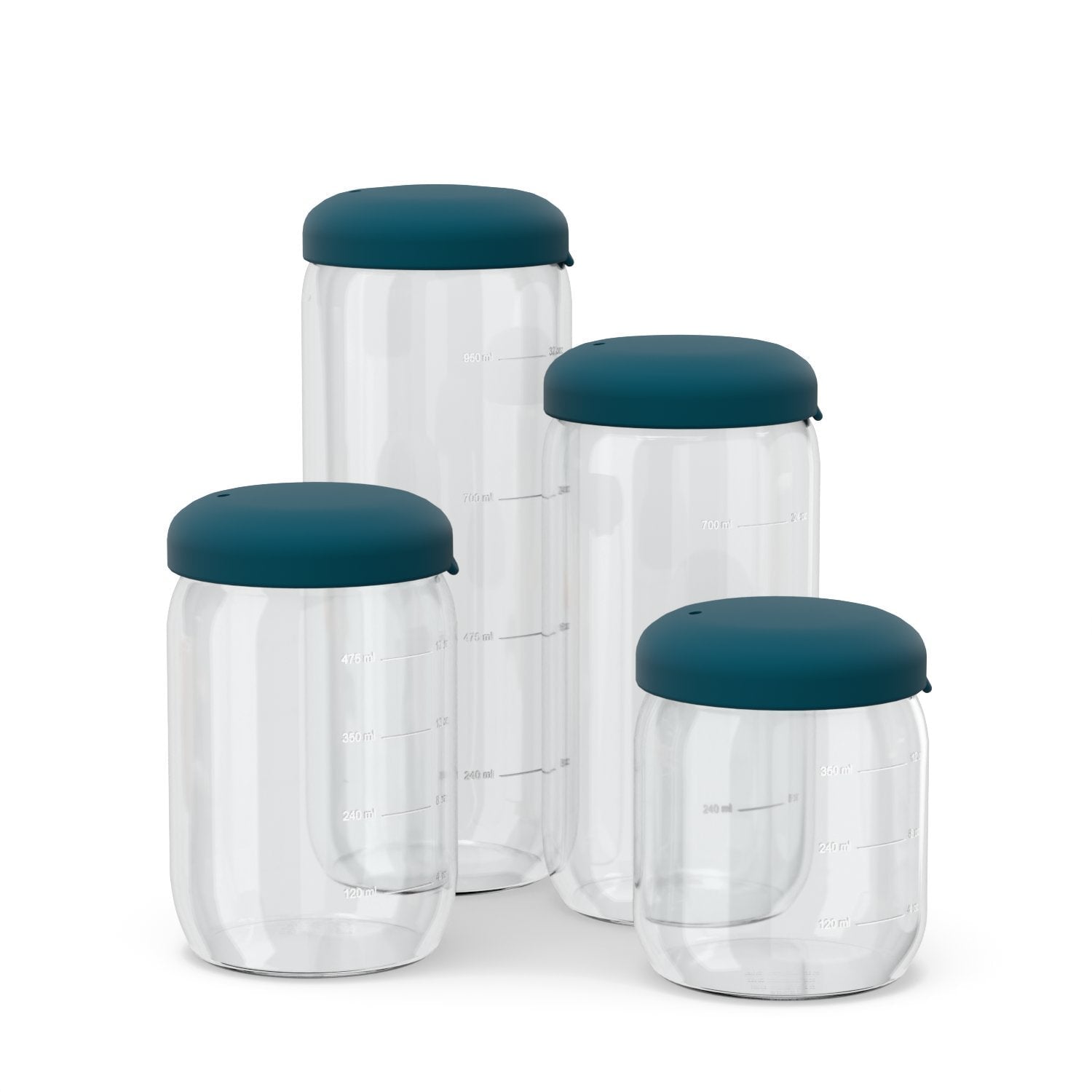 Food Storage Jar in Borosilicate Glass 17 oz - Blue Abyss