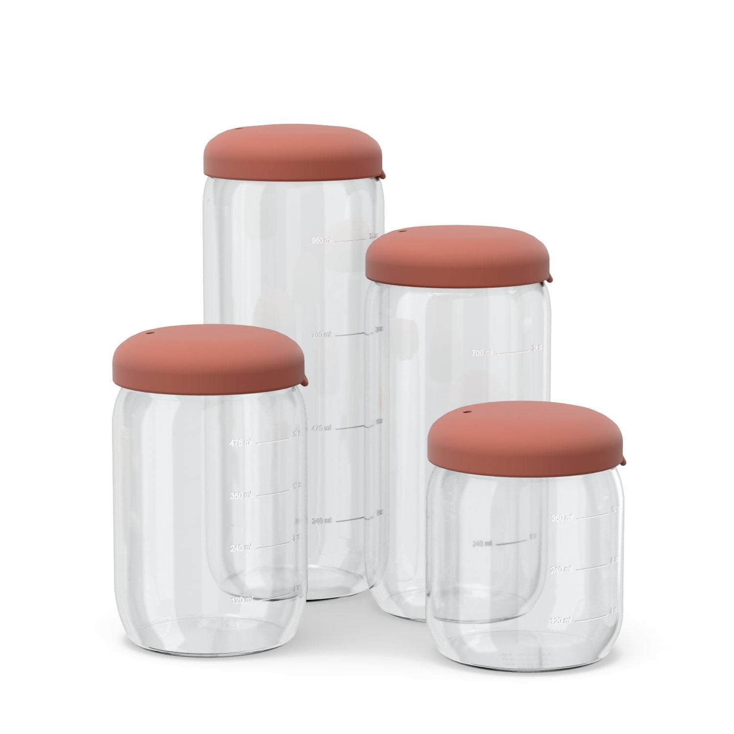Food Storage Jar Set of 4 - Terracotta