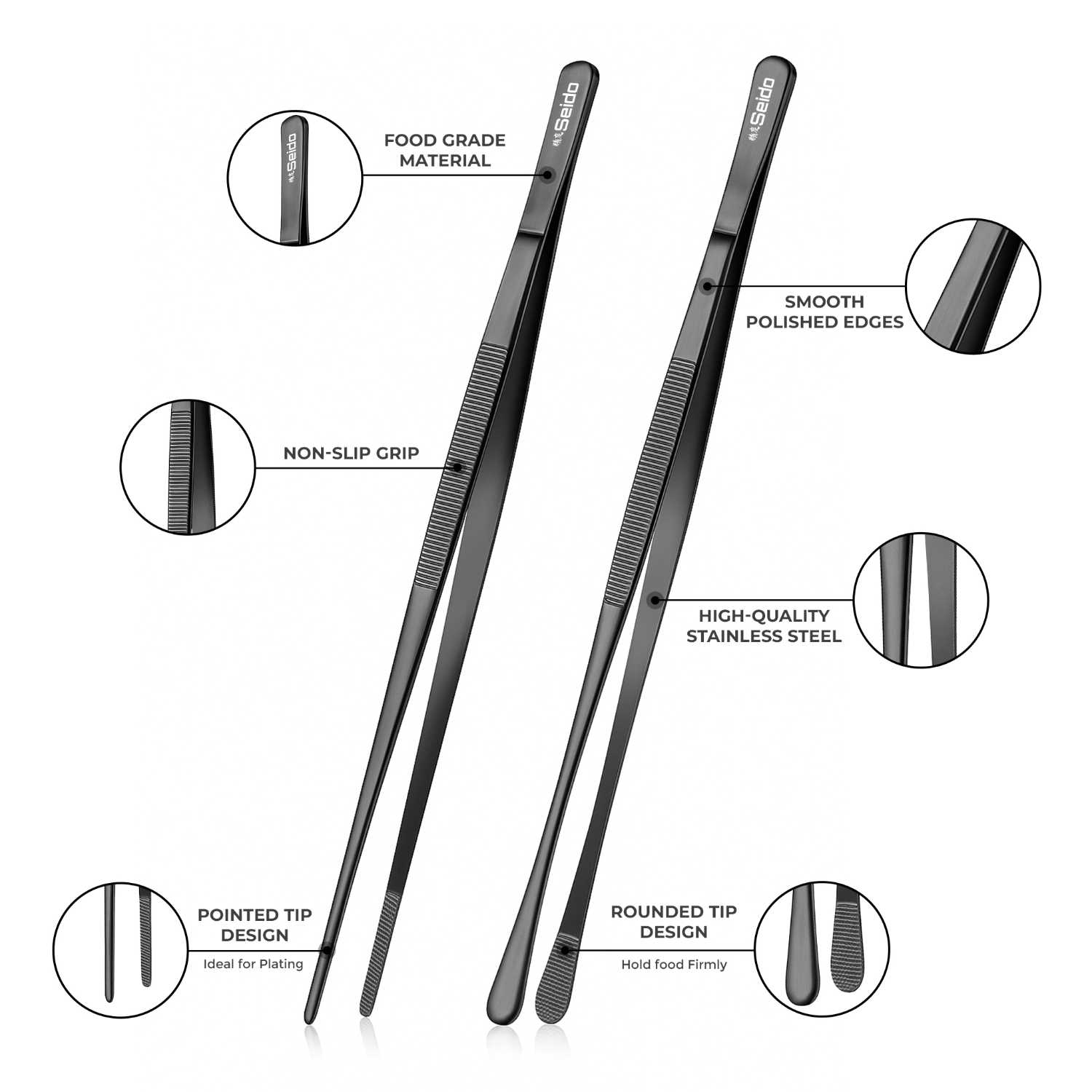 2-Piece Serving Tweezer Set