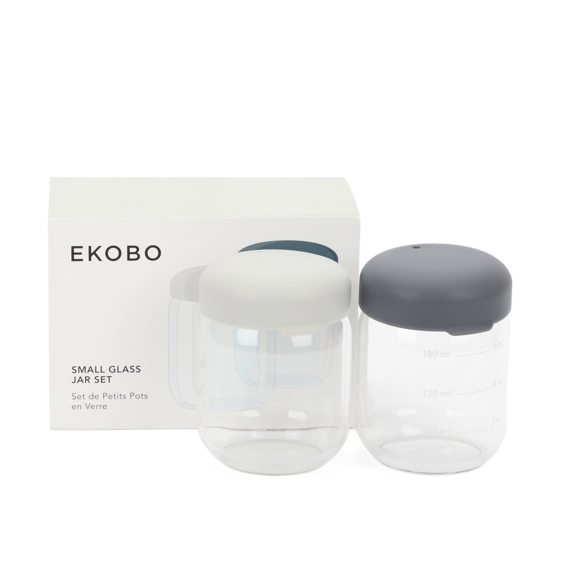 Food Storage Jar Set in Borosilicate Glass 6 oz - Cloud / Storm