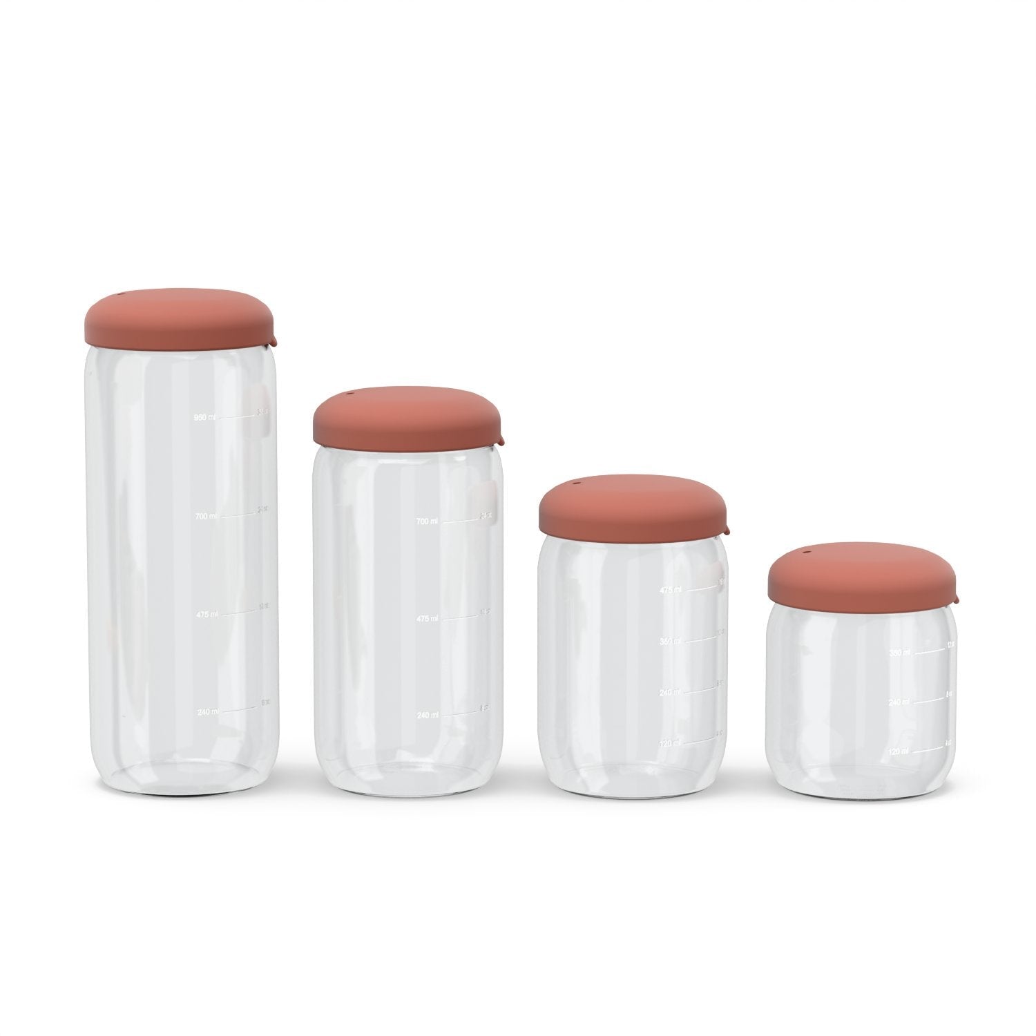 Food Storage Jar Set of 4 - Terracotta